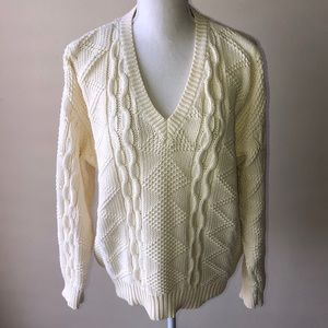 Benetton Cable Knit Pullover Sweater